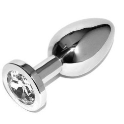 METAL HARD ANAL PLUG DIAMOND TRANSPARENTE SMALL 571CM