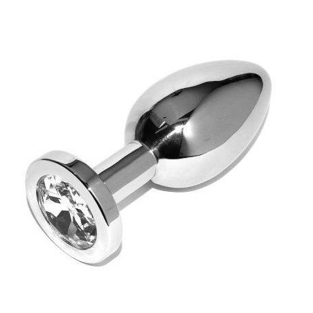METAL HARD ANAL PLUG DIAMOND TRANSPARENTE SMALL 571CM