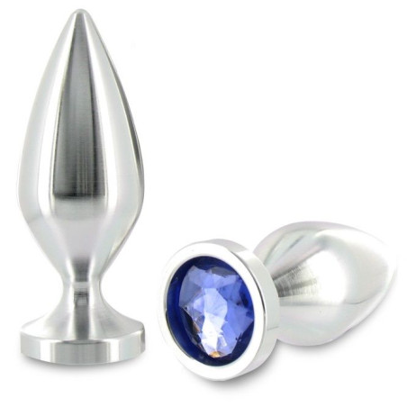 METAL HARD ANAL PLUG ALIMINUM COLOR CRISTAL MEDIANO 889CM