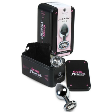 SECRETPLAY PLUG ANAL ALUMINIO TRANSPARENTE 8 CM