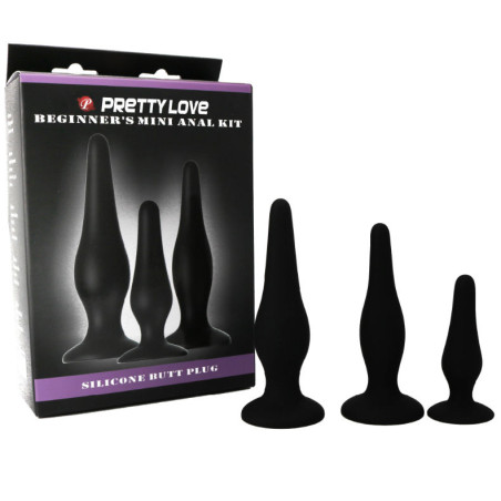 PRETTY LOVE KIT INICIACION ANAL PLUGS SILICONA