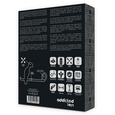 ADDICTED TOYS PLUG ANAL CON ANILLO SILICONA NEGRO 12 CM