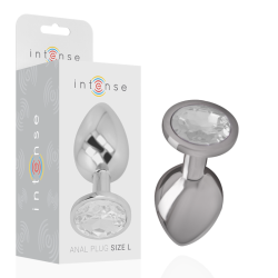 INTENSE PLUG ANAL METAL ALUMINIO CON CRISTAL PLATA TALLA L