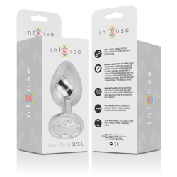 INTENSE PLUG ANAL METAL ALUMINIO CON CRISTAL PLATA TALLA L