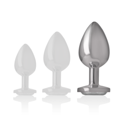 INTENSE PLUG ANAL METAL ALUMINIO CON CRISTAL PLATA TALLA L