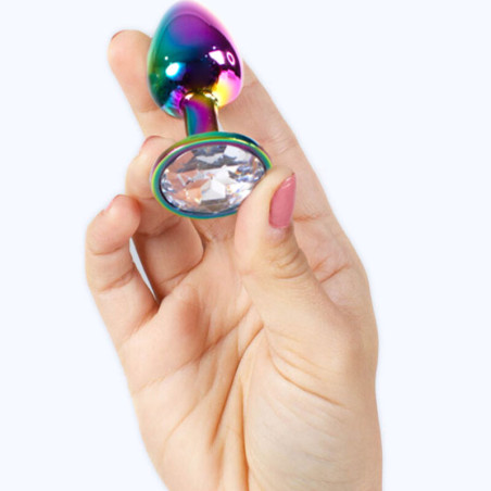 SECRETPLAY METAL BUTT PLUG MULTICOLOR TALLA S 7 CM