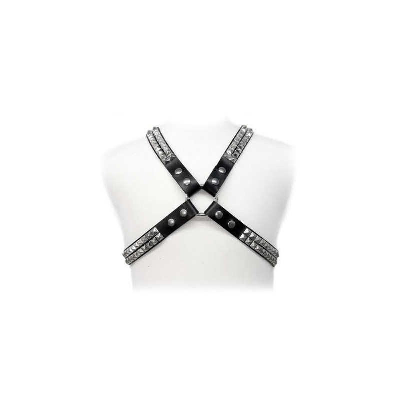 LEATHER BODY PYRAMID STUD HARNESS