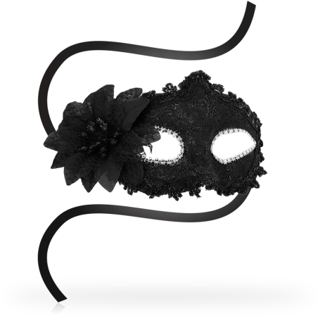 OHMAMA MASKS ANTIZAZ ESTILO VENECIANO FLOR LATERAL NEGRA