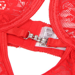 SUBBLIME 954208 BABYDOLL DE ENCAJE CON TIRANTES AJUSTABLES ROJO S M