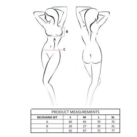 PASSION BELISSANA SET SUJETADOR TANGA AZUL L XL