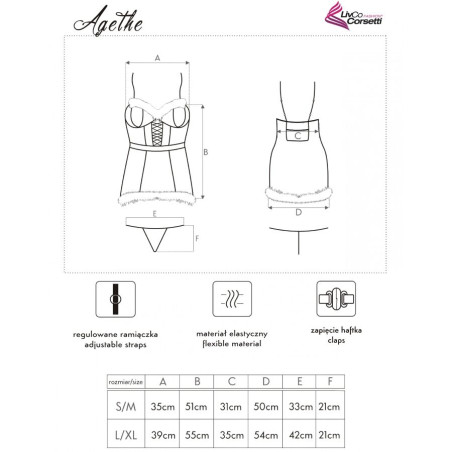 LIVCO CORSETTI FASHION AGETHE LC 90607 CAMISA TANGA GORRO NAVIDENO L XL