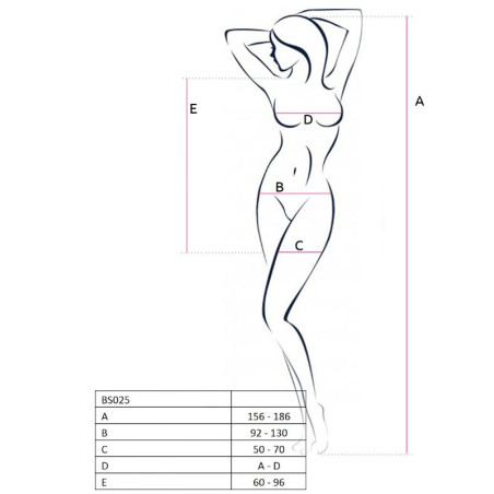 PASSION WOMAN BS025 BODYSTOCKING ESTILO VESTIDO NEGRO TALLA UNICA