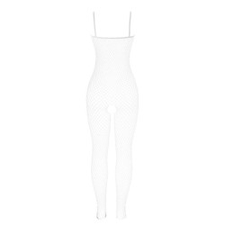 SUBBLIME 951740 BODYSTOCKING CROTCHLESS DE REJILLA CON LAZOS BLANCO TALLA UNICA