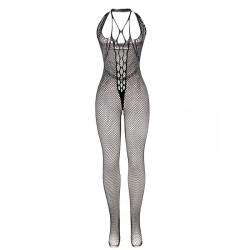 SUBBLIME 951788 BODYSTOCKING LARGO DE REJILLA TIRANTES EN PECHO Y ESPALDA NEGRO TALLA UNICA