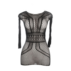 SUBBLIME 951931 VESTIDO DE REJILLA CORTO CON ESPALDA DESCUBIERTA TALLA UNICA
