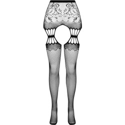 PASSION S027 MEDIAS CON LIGUERO NEGRO TALLA UNICA