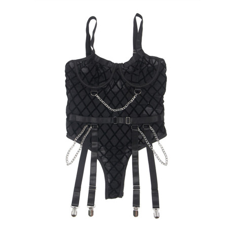 SUBBLIME 954277 BODY CON CADENAS LIGUEROS NEGRO L XL