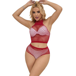 SUBBLIME 952402 SET DE REJILLA CON BRILLANTES ROJO TALLA UNICA