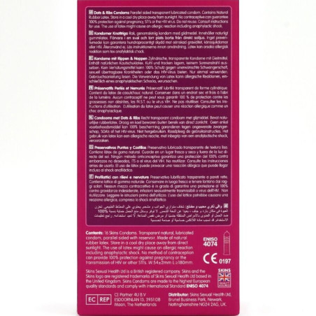 SKINS DOTS RIBS PRESERVATIVOS PREMIUM PACK 16