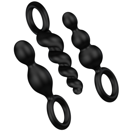 SATISFYER ANAL PLUGS SET 3 PCS NEGRO