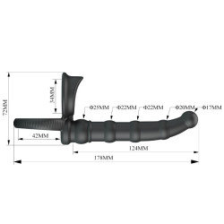 PRETTY LOVE TATUM ANILLO VIBRADOR PENE CON PLUG 10 VIBRACIONES NEGRO