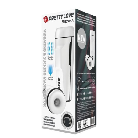 PRETTY LOVE SIENNA MASTURBADOR MASCULINO CON VIBRACION VOZ Y SUCCION