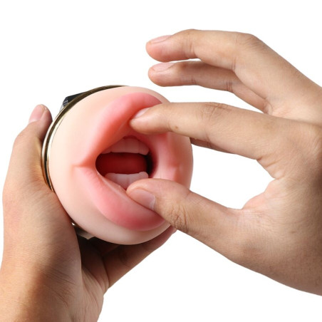 SHEQU KAY MASTURBADOR DOBLE CON VIBRACION DUAL BOCA Y VAGINA