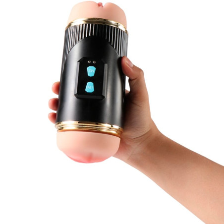 SHEQU KAY MASTURBADOR DOBLE CON VIBRACION DUAL BOCA Y VAGINA