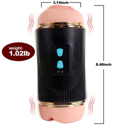 SHEQU KAY MASTURBADOR DOBLE CON VIBRACION DUAL BOCA Y VAGINA