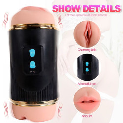 SHEQU KAY MASTURBADOR DOBLE CON VIBRACION DUAL BOCA Y VAGINA