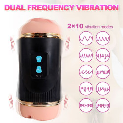 SHEQU KAY MASTURBADOR DOBLE CON VIBRACION DUAL BOCA Y VAGINA