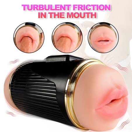 SHEQU KAY MASTURBADOR DOBLE CON VIBRACION DUAL BOCA Y VAGINA