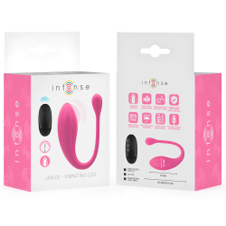 INTENSE JANICE VIBRADOR U DOBLE ESTIMULACION 10 VIBRACIONES ROSA CONTROL REMOTO