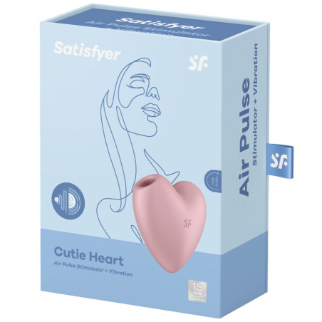 SATISFYER CUTIE HEART ESTIMULADOR Y VIBRADOR ROSA