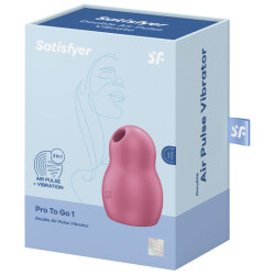 SATISFYER PRO TO GO 1 ESTIMULADOR Y VIBRADOR DOBLE ROJO