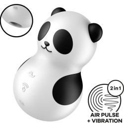 SATISFYER POCKET PANDA ESTIMULADOR VIBRADOR BLANCO Y NEGRO