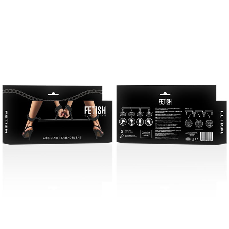 FETISH SUBMISSIVE BONDAGE BARRA SEPARADORA AJUSTABLE 4 PIEZAS