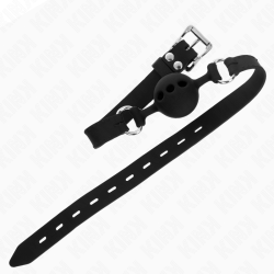 KINK MORDAZA 55 x 2 CM DE BOLA 4 CM DE SILICONA COMPLETA TALLA S NEGRO AJUSTABLE 35 51 CM