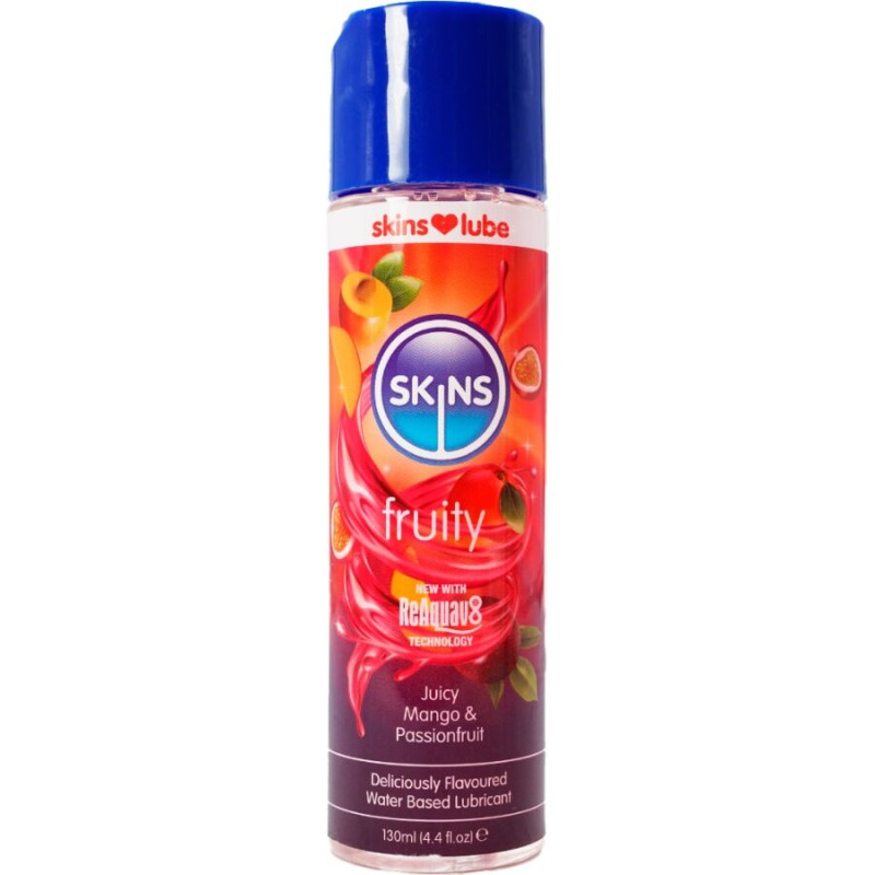 SKINS FRUITY LUBRICANTE BASE DE AGUA MANGO FRUTA PASION 130 ML