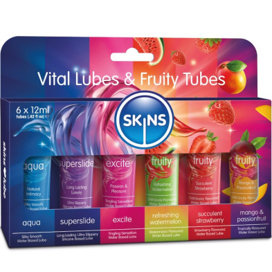 SKINS VITAL FRUITY LUBES KIT LUBRICANTES 6 x 12 ML