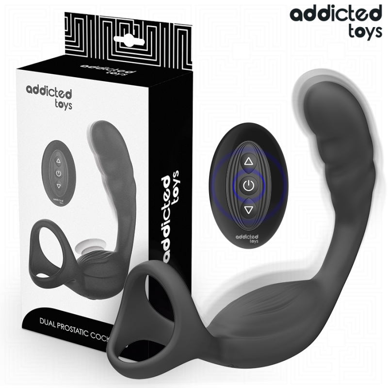 ADDICTED TOYS ANILLO DOBLE VIBRADOR PROSTATICO CONTROL REMOTO