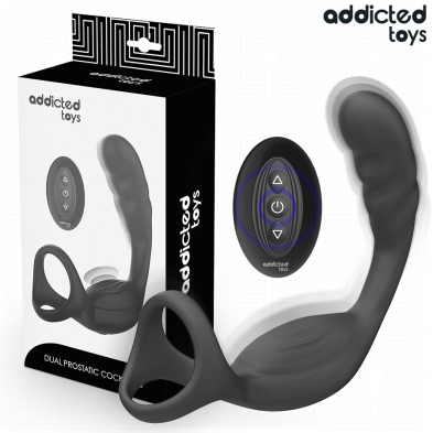 ADDICTED TOYS ANILLO DOBLE VIBRADOR PROSTATICO CONTROL REMOTO