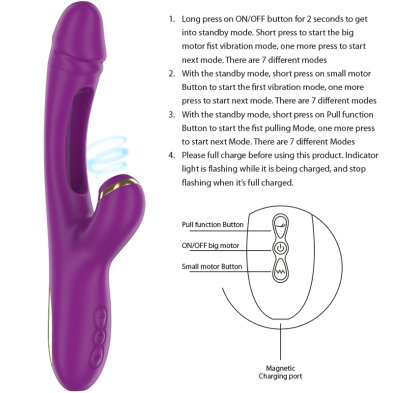 INTENSE ATENEO VIBRADOR MULTIFUNCION RECARGABLE 7 VIBRACIONES CON LENGUA OSCILANTE Y SUCCIONADOR MORADO