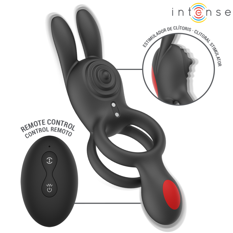 INTENSE QUINN ANILLO DOBLE CON VIBRACION CON CONTROL REMOTO