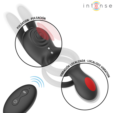 INTENSE QUINN ANILLO DOBLE CON VIBRACION CON CONTROL REMOTO