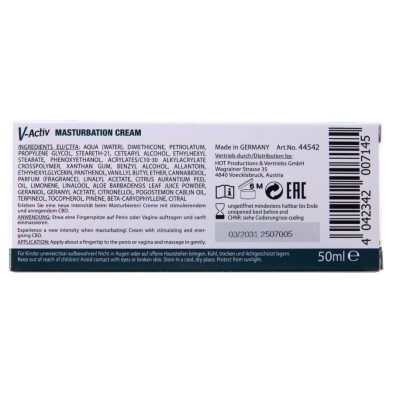 HOT CREMA DE MASTURBACION CON CBD UNISEX 100 ML