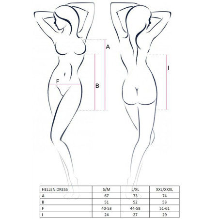 PASSION WOMAN HELLEN VESTIDO Y TANGA TALLA L XL